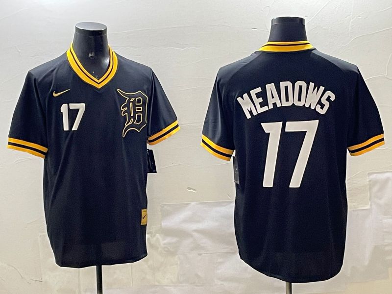 Men Detroit Tigers #17 Meadows Black Gold Game 2025 Nike MLB Jersey style 5